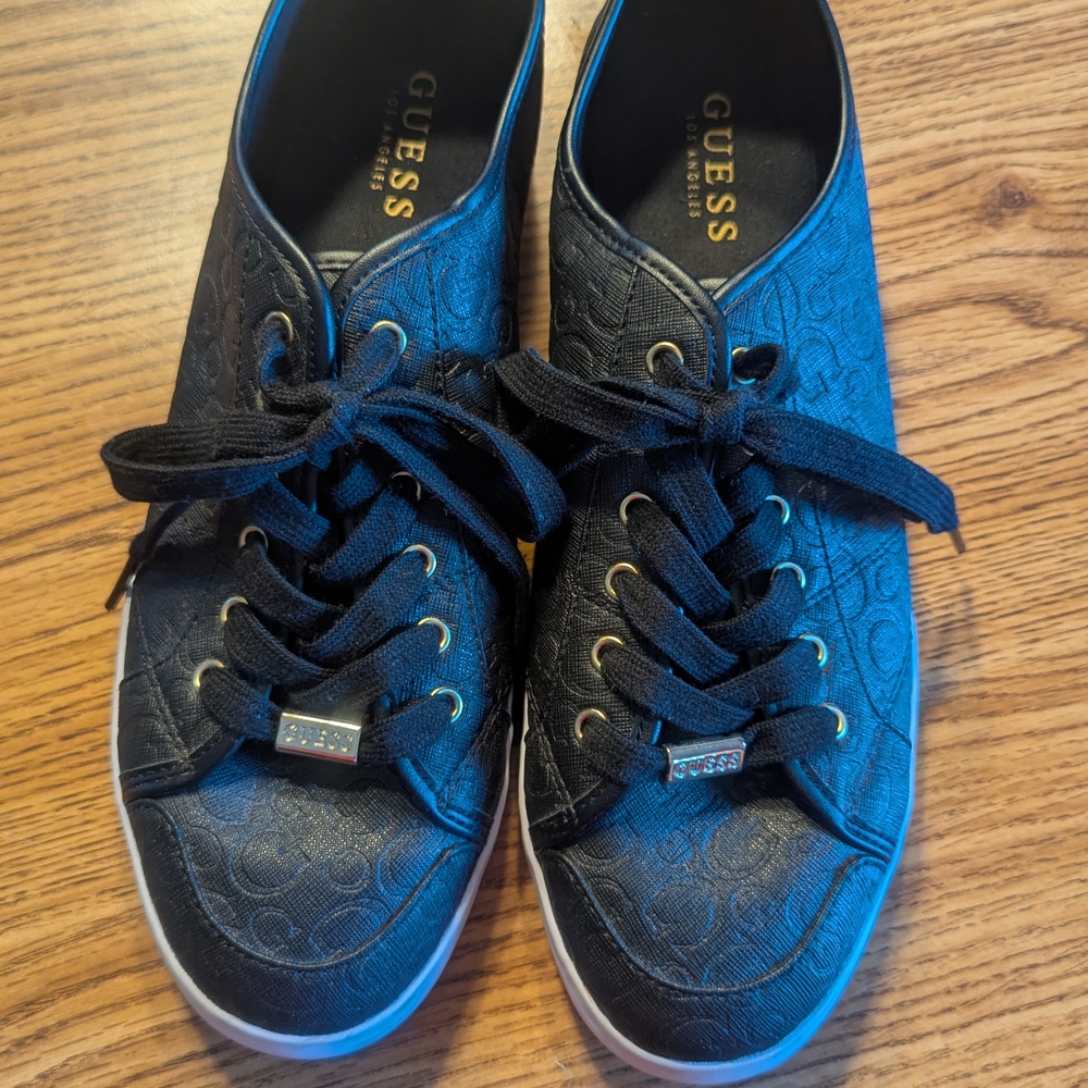 GUESS Black Lace-Up Sneakers